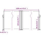  Bočna tenda na uvlačenje smeđesiva 120x1200 cm | shoptok.hr