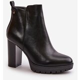 Boto Women's insulated ankle boots with high heel zip-up black Bioria | Shoptok.si