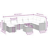  9-dijelni set vrtnih sofa od poliratana s jastucima svjetlosivi | shoptok.hr