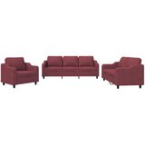  3-dijelni set sofa s jastucima crvena boja vina od tkanine | shoptok.hr