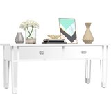 vidaXL Klubska mizica z ogledalom 106x45x45cm inženirski les in steklo | Shoptok.si