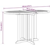  Preklopni vrtni stol 120 x 70 x 75 cm od masivne tikovine | shoptok.hr