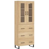  Visoka komoda hrasta sonome 69,5x34x180cm od konstruiranog drva Slike