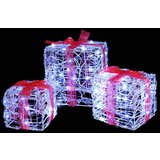 vidaXL Darilna škatla 3 pcs Hladno bela 20 x 20 x 20 cm Akril | Shoptok.si