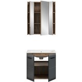 MID.YOU Kopalnica Ice, Črna, Barva Hrasta, 2-Delna | Shoptok.si
