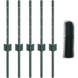  Ograde Stabljike 5 kom U-kanal Zelena 40 cm Čelik Šesterokutna ograda Zelena 0.4x10 m Čelik | shoptok.hr