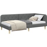  Kutni okvir kreveta Tamno siva 90 x 190 cm tkanina | shoptok.hr