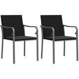  Vrtne stolice s jastucima 2 kom crne 56x59x84 cm od poliratana | shoptok.hr