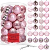  Set Božićnih kuglica Springos® 8 cm, 30 komada - Ružičasta | shoptok.hr