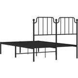 Metalni okvir za krevet s uzglavljem crni 120x200 cm | shoptok.hr