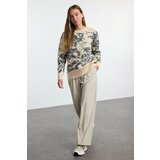 Trendyol Stone Soft Texture Floral Knit Sweater | ePonuda.com