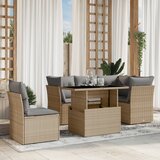 vidaXL 6-dijelni set vrtnih sofa s jastucima bež od poliratana | shoptok.hr