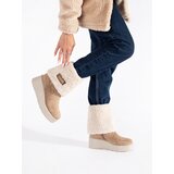 SEASTAR Dark beige women&#039;s insulated ankle boots on a wedge cijene