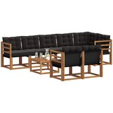  Set vanjskih sofa 9 kom. Prirodna i crna | shoptok.hr