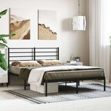 Metalni okvir za krevet s uzglavljem crni 120x200 cm Cijene