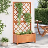  Vrtna sadilica s rešetkom smeđa 70x30x135 cm od masivne jelovine | shoptok.hr