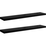  Plutajuće zidne police 2 kom sjajne crne 120x23,5x3,8 cm MDF | Eponuda.ba