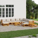 Maison Chic Seti vrtnega pohištva - Vrtna garnitura - Vrtni pohištvo set 12-delna svetlo sive blazine trden les, (21816998) | Shoptok.si