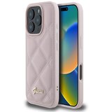 Guess PU Leather Quilted Zadní Kryt pro iPhone 16 Pro Pink Ovitek za telefon Vijolična Cene