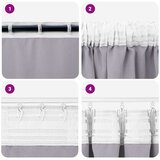  Zavjese za blackout s prstenovima 2 pcs Metalna Siva | Eponuda.ba