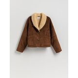 Reserved Kratka jakna od imitacije ovčje kože - smeđi | shoptok.hr