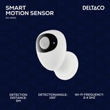 Deltaco SMART HOME Wifi Senzor gibanja, PIR, WiFi 2.4 GHz BELO/ČRNO | Shoptok.si