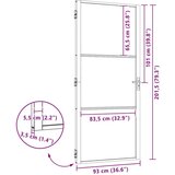  Unutarnja vrata Crna 93 x 201.5 cm Kaljeno staklo aluminij | shoptok.hr