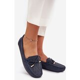 Boto Women's moccasins with perforated pattern and lacing in navy Mirisa | Shoptok.si