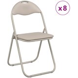  Sklopiva stolica 8 pcs Pijesak 48 x 43,5 x 81 cm Lažna koža | shoptok.hr