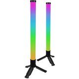  SET 2x LED RGBIC prigu&amp;scaron;iva stona lampa LED/5W/5V crna + daljinski upravljač Slike
