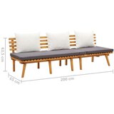 vidaXL Vrtni dnevni ležaj 200 x 65 cm od masivnog bagremovog drva | shoptok.hr