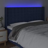  LED uzglavlje plavo 183 x 16 x 118/128 cm od tkanine | shoptok.hr