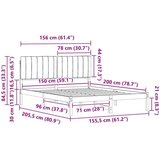  Posteljni okvir z oblazinjenim vzglavjem z vzglavjem Temno siva, (5000101618) | Shoptok.si