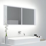 vidaXL LED kupaonski ormarić s ogledalom bijeli 100 x 12 x 45 cm Cijene