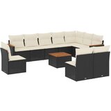  11-dijelni set vrtnih sofa od poliratana s jastucima crni | shoptok.hr