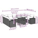 vidaXL 10-dijelni set vrtnih sofa s jastucima bež od poliratana | shoptok.hr