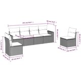 vidaXL 6-dijelni set vrtnih sofa od poliratana s jastucima sivi | shoptok.hr