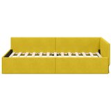  Kutni okvir kreveta Žuta 90 x 200 cm Baršun | shoptok.hr