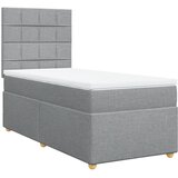  Okvir kreveta s oprugama i madrac svjetlosivi 80x200cm tkanina | shoptok.hr