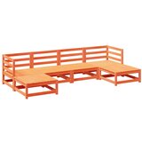  The Living Store Vrtna sedežna garnitura 6-delna voščeno rjava trdna borovina - Vrtna Sedežna Garnitura, (21459418) | Shoptok.si