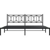  Metalni okvir za krevet s uzglavljem crni 193x203 cm | shoptok.hr