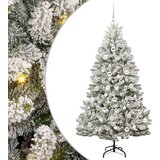 vidaXL Umestno božično drevo Zelena in Bela 180 cm PVC in kovina | Shoptok.si