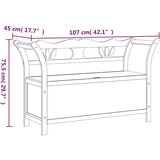 vidaXL klupa siva 107 x 45 x 75 5 cm od masivne jelovine | shoptok.hr