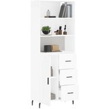  Visoka komoda bijela 69,5x34x180 cm konstruirano drvo Slike