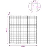  Gabion s žicom debljine 5 mm i mrežom 10x10 cm 150x30x150 cm Slike