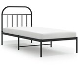  Metalni okvir za krevet s uzglavljem crni 90x190 cm | shoptok.hr
