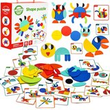 Woopie Green drvena Montessori slagalica, 40 uzoraka za preslagivanje, 55 kom. | shoptok.hr
