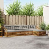  Set vanjskih sofa 5 kom. Prirodna i svijetlo siva 325 x 162,5 x 73 cm | Shoptok.si