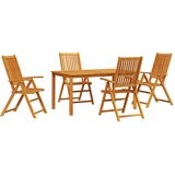  Vrtni set za objed Sklopivi 5 pcs Smeđa Čvrsto drvo akacije | Eponuda.com