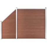 vidaXL Set WPC ograda 1 kvadratna + 1 kosa 273 x 186 cm smeđi | shoptok.hr
